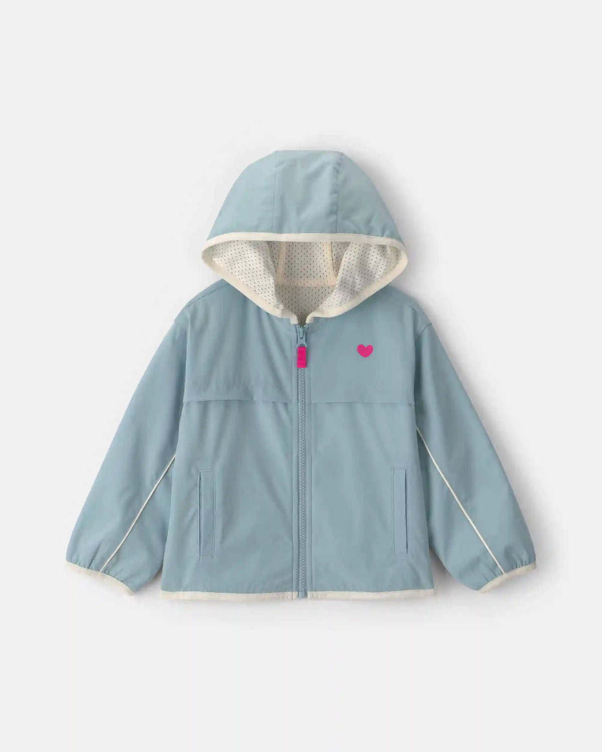 Toddler Girl Heart Zip-Up Hoodie - Blue