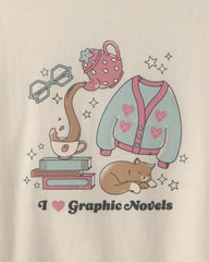 Girls Graphic Novels Long-Sleeve Graphic Tee - Cream