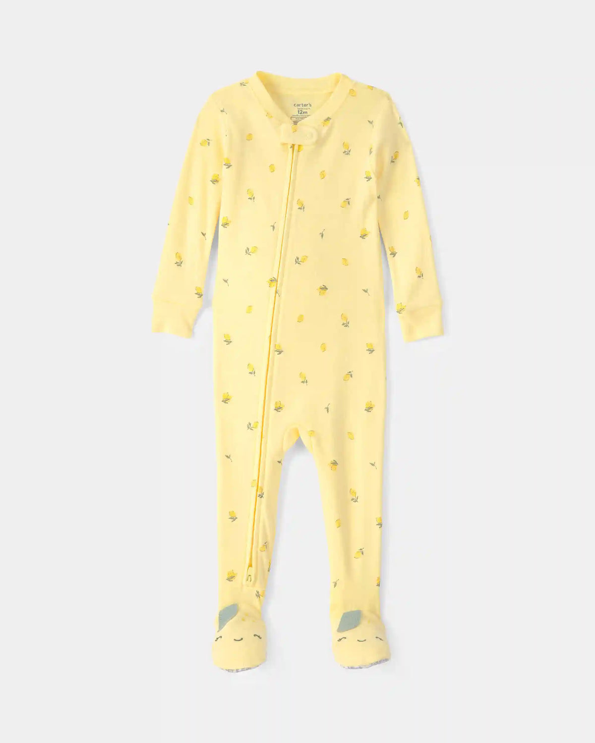 Toddler Lemon 100% Cotton Snug Fit 1-Piece Pajama - Yellow