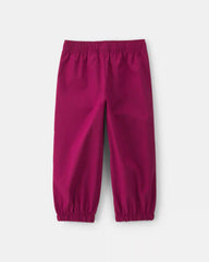 Toddler Girl Bow-Cuff Poplin Joggers - Burgundy