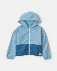 Girls Colorblock Zip-Up Jacket - Blue
