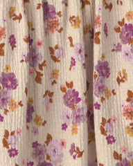 Toddler Girl Floral Long-Sleeve Dress - Yellow/Cream