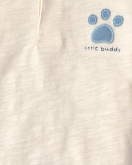 Baby Boy 3-Piece 'Little Buddy' Top & Pant Set - Blue/Ivory