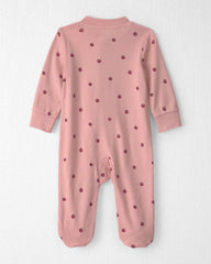 Baby Girl Organic Cotton Sleep & Play Pajamas in Apples