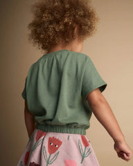 Toddler Girl Cinched-Waist Top - Olive