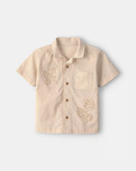 Toddler Boy 2-Piece Toucan Embroidered Top & Short Set - Khaki