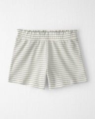 Girls 2-Piece Organic Cotton Waffle Knit Top & Short Set in  Stripes