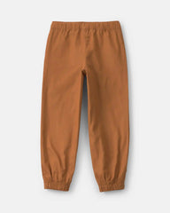 Boys Twill Joggers - Brown