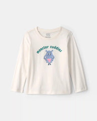 Toddler Girl 'Monster Cuddles' Long-Sleeve Graphic Tee - Cream