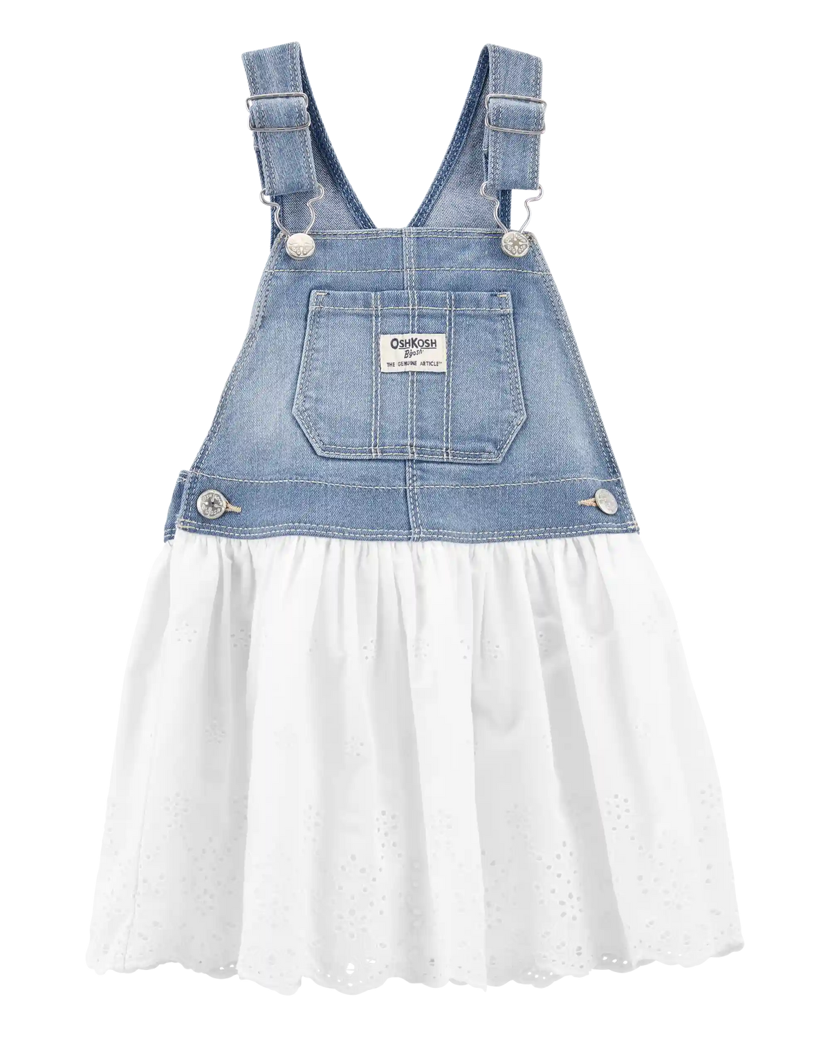Baby Girl Denim Eyelet Jumper Dress