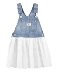 Baby Girl Denim Eyelet Jumper Dress