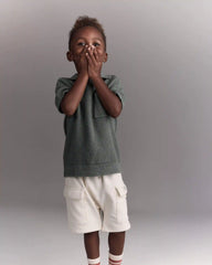 Toddler Boy Knit Polo with Pocket - Olive