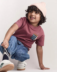 Toddler 'Hold My Juice Box' Short-Sleeve Relaxed Graphic Tee - Burgundy