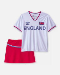 Girls 2-Piece Umbro England Soccer Jersey & Skort Set - Red/White