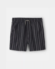 Boys 2-Piece Striped Button-Down Shirt & Short Set - Black