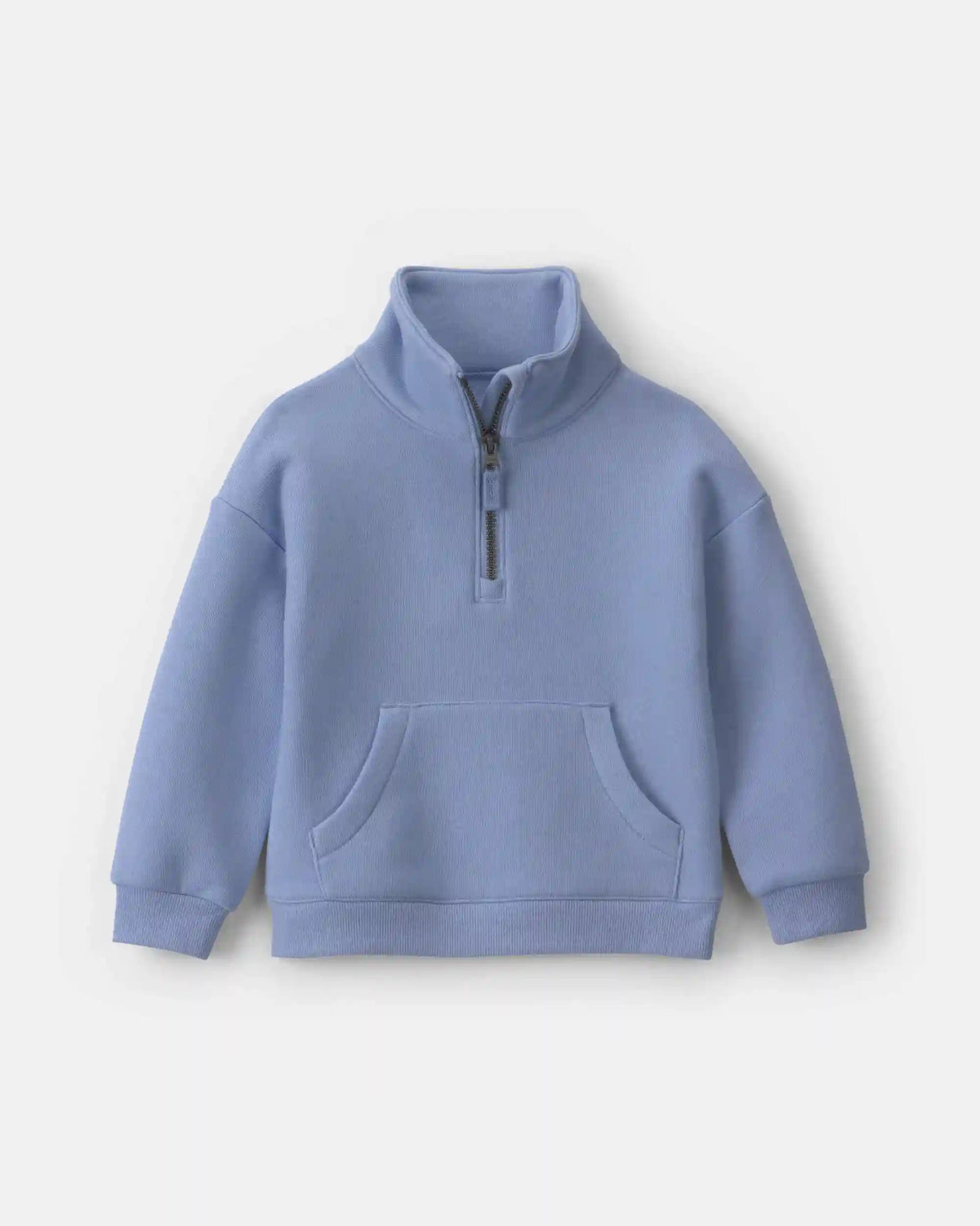 Toddler Girl Fleece Pullover Quarter Zip Sweatshirt - Blue
