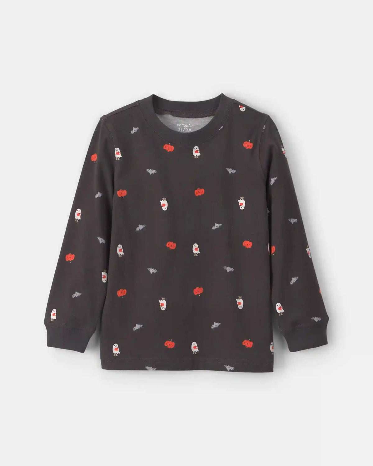Toddler Boy Pumpkin Halloween Long-Sleeve Tee - Black