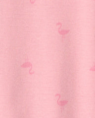 Baby Girl Flamingo 100% Cotton Snug Fit 1-Piece Pajama - Pink