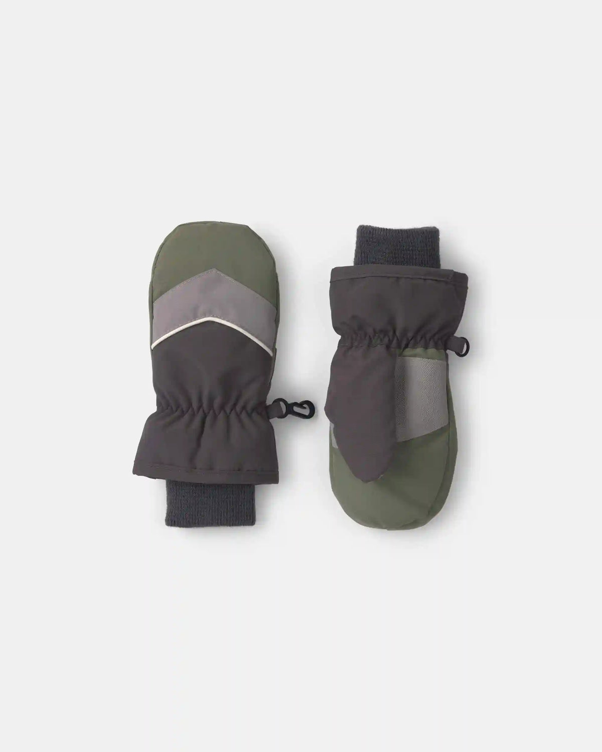 Toddler Boy Color Block Ski Mittens - Grey/Green