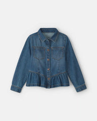 Girls Denim Long-Sleeve Top - Medium Wash