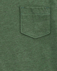 Baby Solid Short-Sleeve Pocket Tee - Dark Green