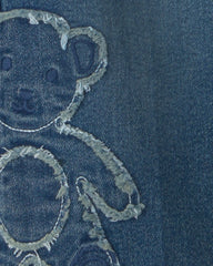 Toddler Girl Bear Denim Pull-On Jeans - Medium Wash