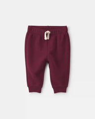 Baby Boy Fleece Pants - Burgundy