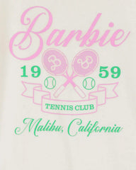 Girls Barbie™ 'Tennis Club' Short-Sleeve Graphic Tee - Ivory