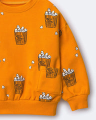 Toddler Otter Sweatshirt™ with Pockets in Popcorn Print - Golden Yellow