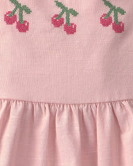 Baby Girl Cherry Short-Sleeve Dress - Pink