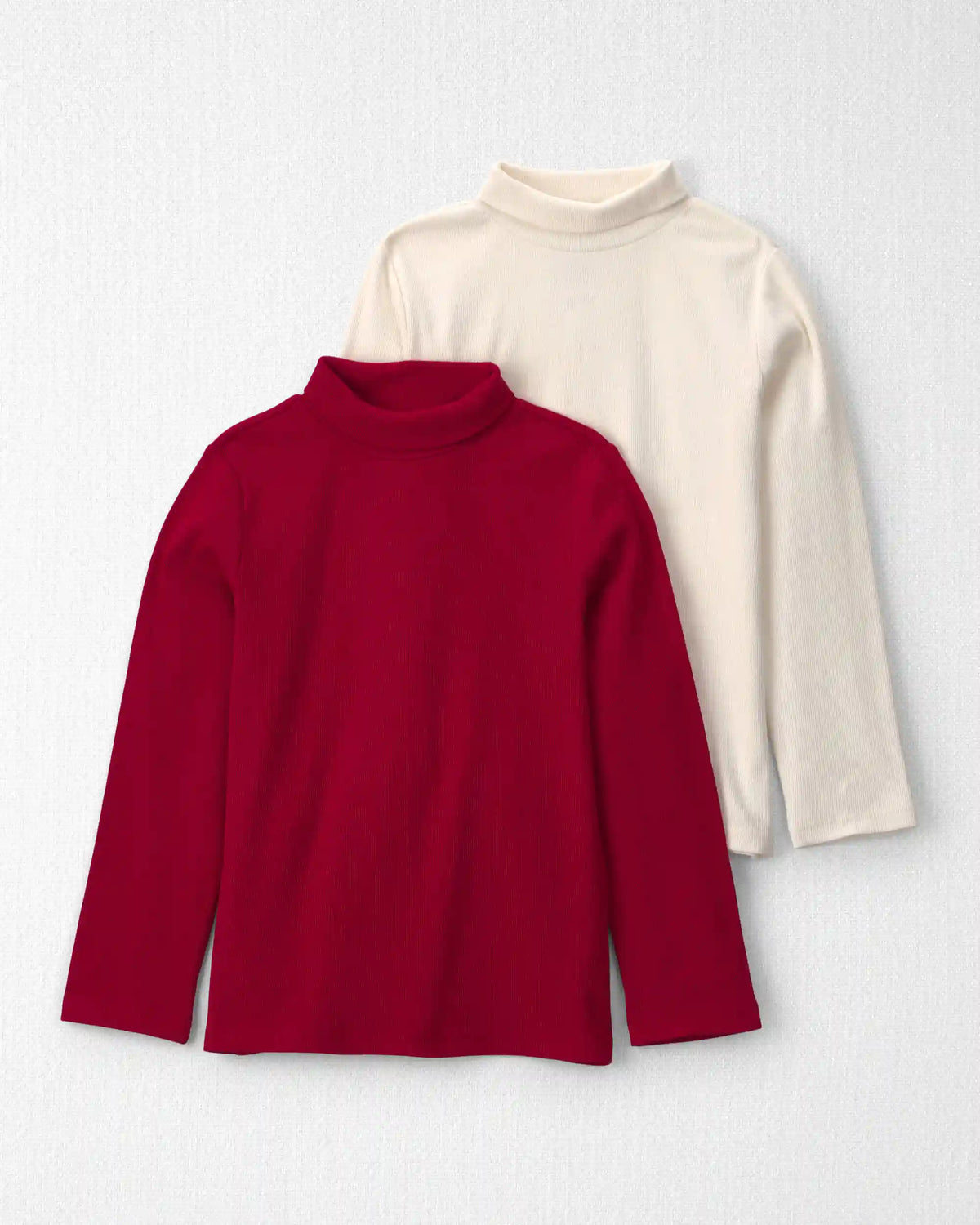 Girls 2-Pack Organic Cotton Ribbed Mock Neck Tops