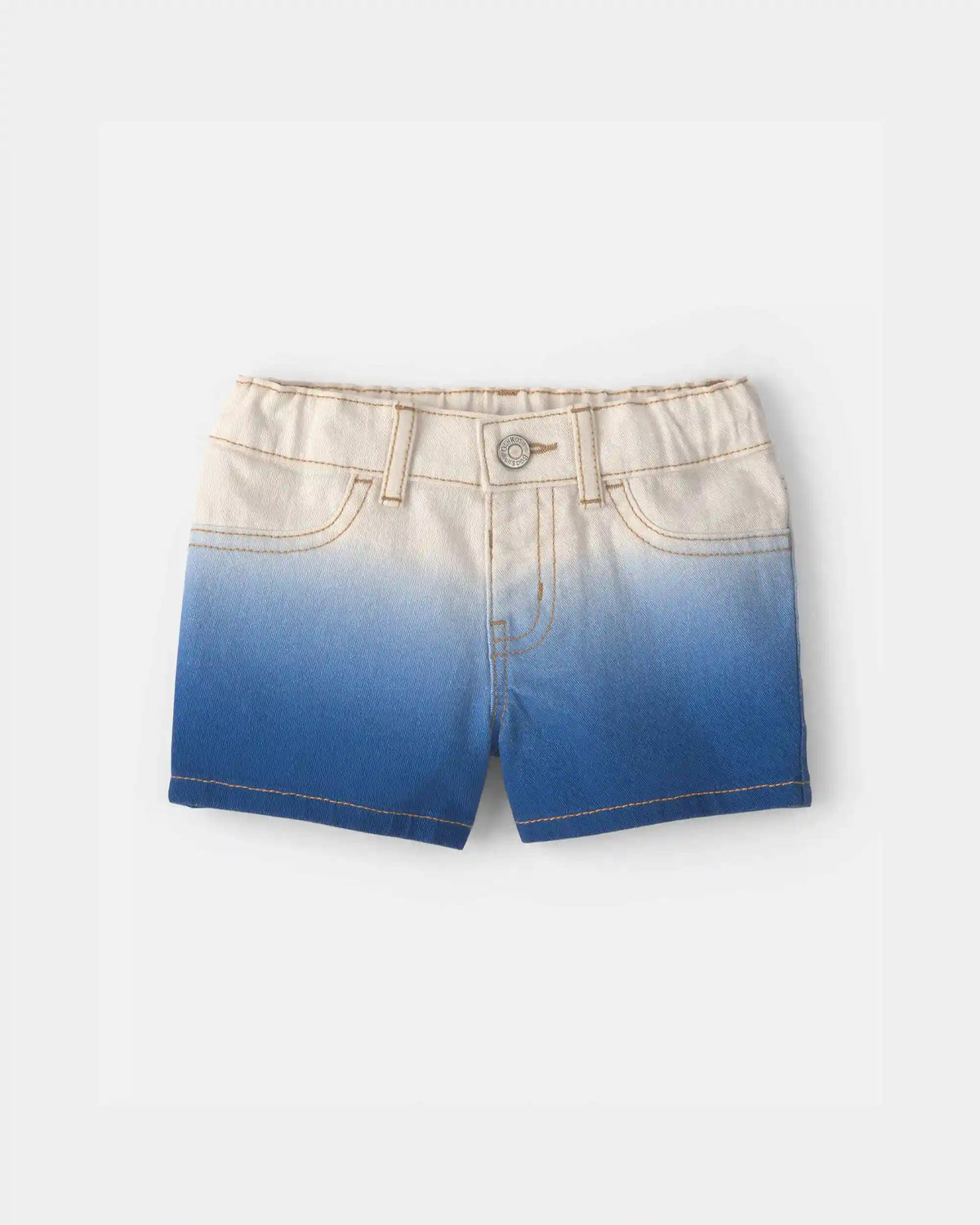 Baby Girl Ombre Twill Shorts - Blue/Ivory