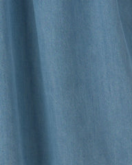 Girls Denim Short-Sleeve Dress - Indigo