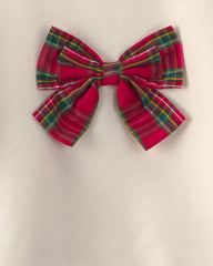 Baby Girl 2-Piece Bow Plaid Fleece Long-Sleeve Top & Skort Set - Cream/Red
