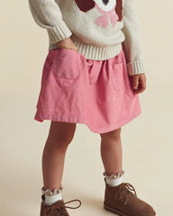 Toddler Girl Bow Corduroy Skort - Pink
