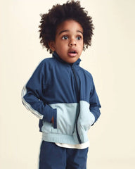 Toddler Boy Color Block Zip-Up Jacket - Blue