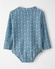 Baby Girl Recycled Rashguard Swimsuit in Bloom Lagoon