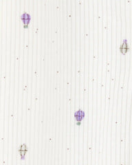Baby Girl Air Balloon 2-Way Zipper Textured Sleep and Play