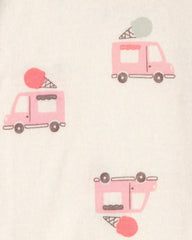 Toddler Girl 2-Pack Ice Cream Truck 100% Cotton Snug Fit 1-Piece Pajama - Pink/Ivory