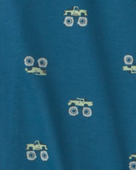 Boys Monster Truck 2-Piece Pajama Set - Blue