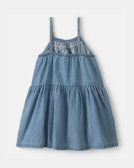 Toddler Girl Chambray Sleeveless Dress