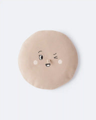 Toddler Girl Beret with Face Graphic - Tan