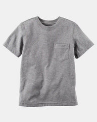Baby Solid Short-Sleeve Pocket Tee - Grey