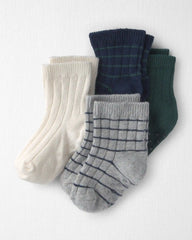 Baby 4-Pack No-Slip Ankle Socks Made with Organic Cotton