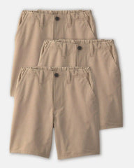 Boys 3-Pack Uniform Active Pull-On Shorts - Khaki