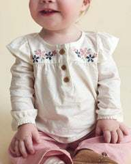 Baby Girl 2-Piece Floral Long-Sleeve Top & Pant Set - Pink/Cream