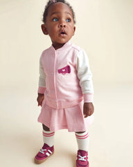 Baby Girl 3-Piece Varsity French Terry Layering Set - Pink