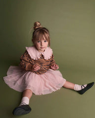 Toddler Girl Peter Pan Collar Top - Blush