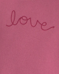 Baby Girl 2-Piece 'Love' Fleece Long-Sleeve Top & Pant Set - Pink