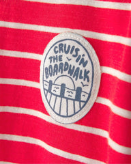 Baby Boy 2-Piece Striped T-Shirt & Shorts Set - Red/Khaki